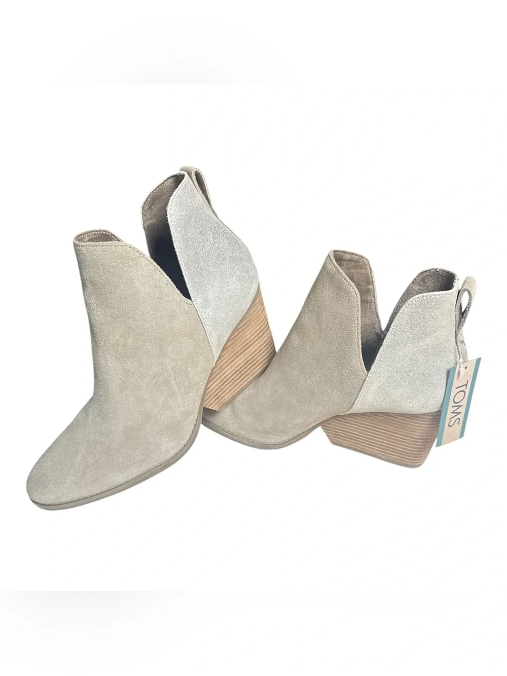 TOMS Eliza Suede Bootie - Dune Metallic Suede - Women’s 10 NWT